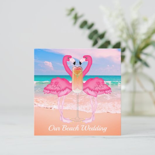 Beach Wedding Kaart (Staand voorkant)