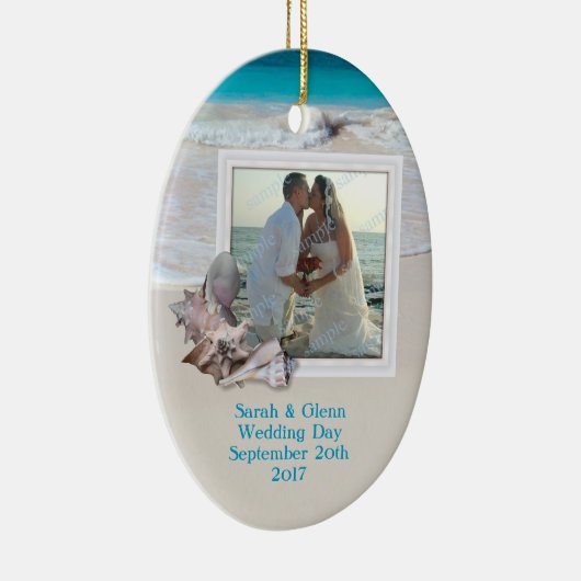 Beach Wedding Keepomwille Photo Ornament (Rechts)