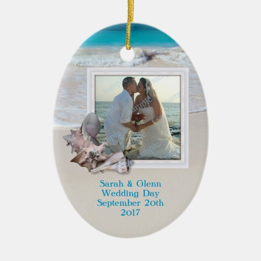 Beach Wedding Keepomwille Photo Ornament (Voorkant)