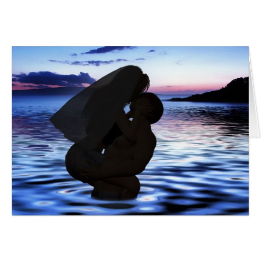 Beach Wedding, Kissingende Honeymoon Couple (Voorkant Horizontaal)