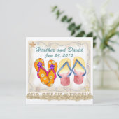 Beach Wedding Klantenbeoordeling Kaart (Staand voorkant)