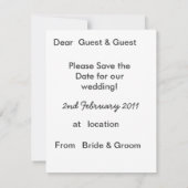 Beach Wedding - Kleur wijzigen om aan uw thema aan Save The Date (Achterkant)