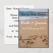 Beach Wedding - Kleur wijzigen om aan uw thema aan Save The Date (Voorkant / Achterkant)