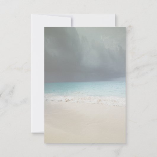 Beach Wedding, Lights Seashell Rehearsal Dinner Kaart (Achterkant)