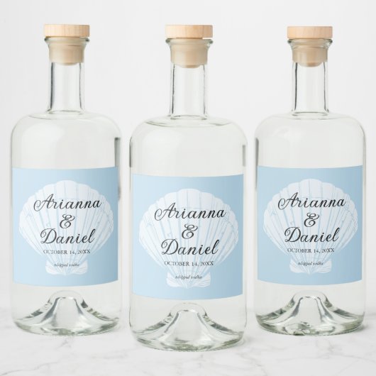 Beach Wedding Liquor Bottle Labels Likeurfles Etiket (Flessen)