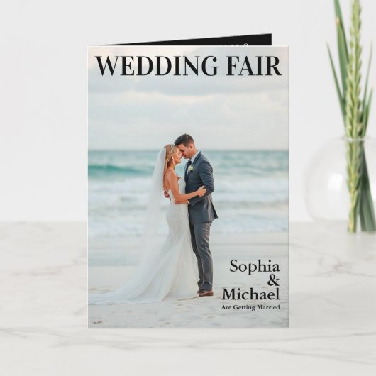 Beach Wedding Magazine Hoesje Uitnodiging (Voorkant)