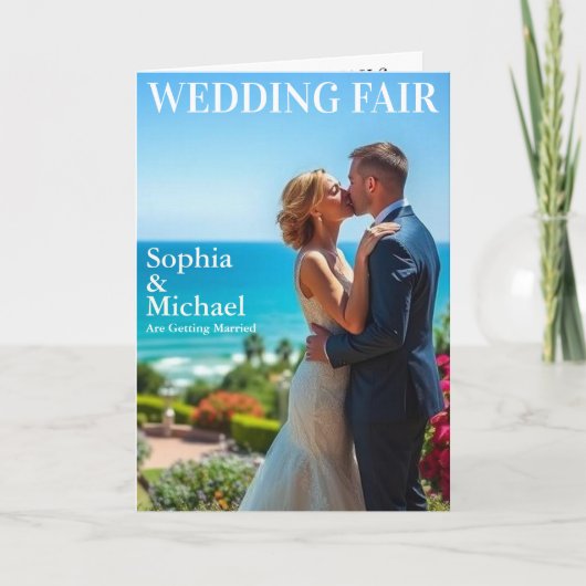 Beach Wedding Magazine Hoesje Uitnodiging (Voorkant)