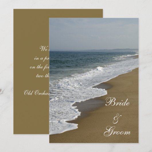 Beach Wedding Marriage/Elopement Announance Aankondiging (Voorkant / Achterkant)