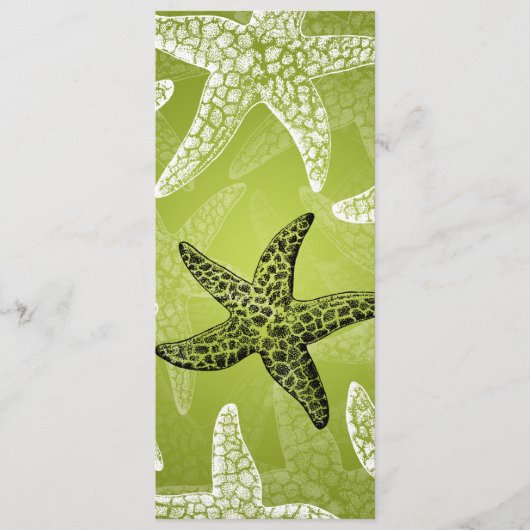 Beach Wedding Menu Starfish Lime Green (Voorkant)