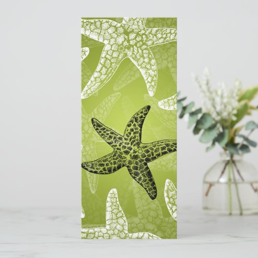 Beach Wedding Menu Starfish Lime Green (Staand voorkant)