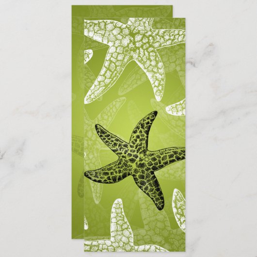 Beach Wedding Menu Starfish Lime Green (Voorkant / Achterkant)