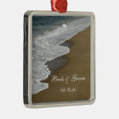 Beach Wedding Metalen Ornament (Rechts)