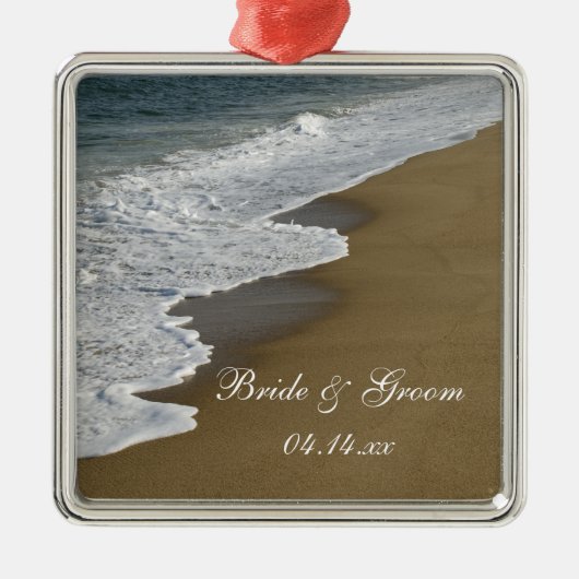 Beach Wedding Metalen Ornament (Voorkant)