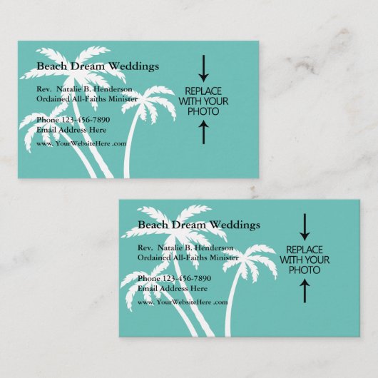 Beach Wedding Minister Visitekaartje (Voorkant / Achterkant)