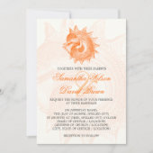 Beach Wedding  Mollusk Shell Oranje Kaart (Voorkant)