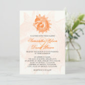 Beach Wedding Mollusk Shell Oranje Kaart (Staand voorkant)
