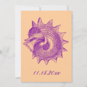 Beach Wedding Mollusk Shell Paars Kaart (Achterkant)
