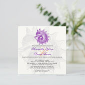 Beach Wedding  Mollusk Shell Paars Kaart (Staand voorkant)