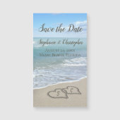 Beach Wedding Monogram Harten zand (Voorkant)