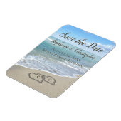 Beach Wedding Monogram Harten zand Magneet (Linkerzijde)