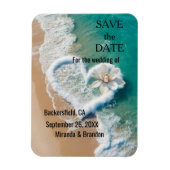 Beach Wedding Monogram Hearts in the Sand Magnet Magneet (Verticaal)
