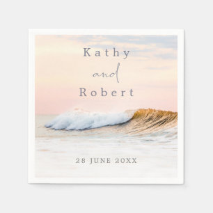 BEACH WEDDING NAPKINS   OCEAN SUNSET SERVET