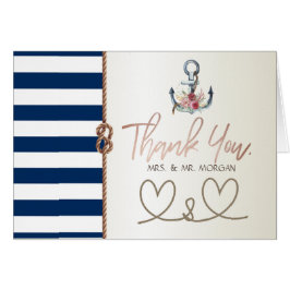 Beach Wedding Navy Rope, Harten, gestreept