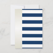 Beach Wedding Navy Rope, Hearts, Stripes Reception Kaart (Achterkant)