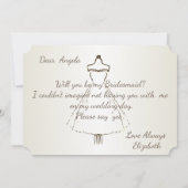 Beach Wedding, Navy Rope, Stripes Bridesmaid Kaart (Achterkant)