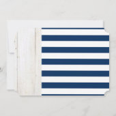 Beach Wedding Navy Rope , Stripes , uitnodiging vo (Achterkant)