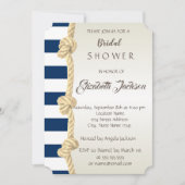 Beach Wedding, Navy Rope, Stripes Vrijgezellenfees Kaart (Voorkant)