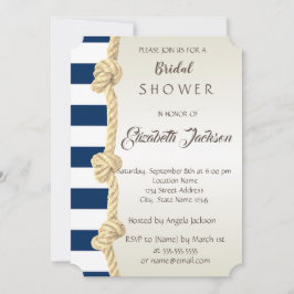 Beach Wedding, Navy Rope, Stripes Vrijgezellenfees Kaart