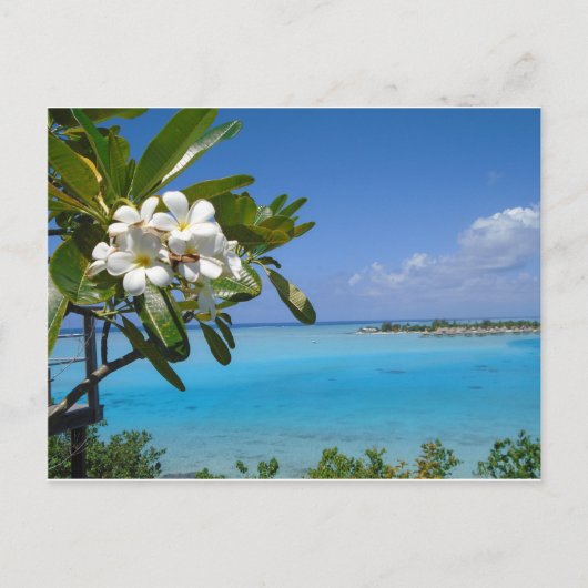Beach Wedding Ocean Tahiti Flowers Briefkaart (Voorkant)