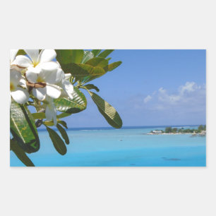 Beach Wedding Ocean Tahiti Flowers Rechthoekige Sticker
