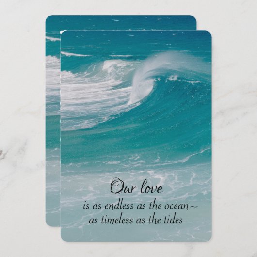 Beach Wedding Ocean Wave Kaart (Voorkant / Achterkant)