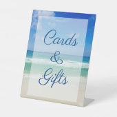 Beach Wedding Ocean Waves Fotokaarten & cadeautjes Reclamebord Met Voetstuk (Voorkant)