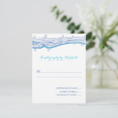 Beach Wedding Ocean Waves Reply Card RSVP Kaartje (Staand voorkant)
