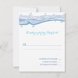 Beach Wedding Ocean Waves Reply Card RSVP Kaartje
