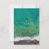 Beach Wedding Ocean Zee Shore Nautical Wedding RSVP Kaartje (Achterkant)