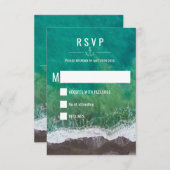 Beach Wedding Ocean Zee Shore Nautical Wedding RSVP Kaartje (Voorkant / Achterkant)