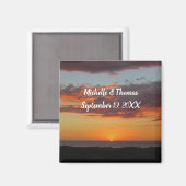 Beach Wedding Oranje Sunset Pacific Guest Favor Magneet (Voorkant / Achterkant)