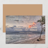Beach Wedding, Palm Invitation Kaart (Voorkant / Achterkant)