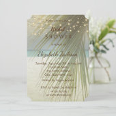 Beach Wedding Palm Leaves Vrijgezellenfeest Kaart (Staand voorkant)