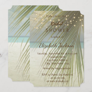 Beach Wedding Palm Leaves Vrijgezellenfeest Kaart