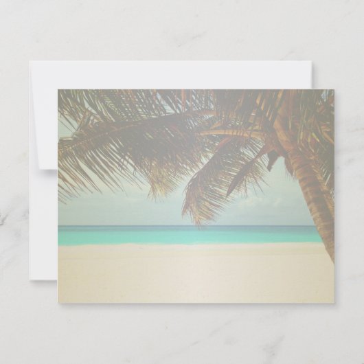 Beach Wedding, Palm Rehearsal Dinner Kaart (Achterkant)