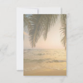 Beach Wedding, Palm Sunset Invitation Kaart (Achterkant)