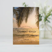 Beach Wedding, Palm Sunset Rehearsal Dinner Kaart (Staand voorkant)