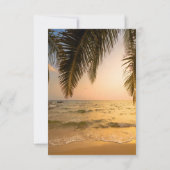 Beach Wedding, Palm Sunset Rehearsal Dinner Kaart (Achterkant)