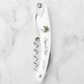 Beach Wedding Palm Tree Passen getrouwd op maat Kurkentrekker (Voorkant)