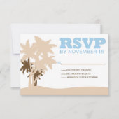Beach Wedding Palm Trees RSVP Sjabloon Cards (Voorkant)